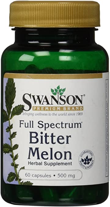 Swanson Premium Full-Spectrum Bitter Melon 500mg -- 2 Bottles each of 60 Capsules