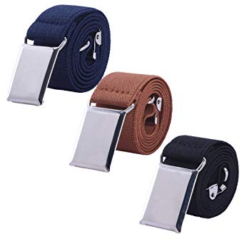 Toddler Boy Kids Buckle Belt - Adjustable Elastic Child Silver Buckle Belts, 3 Pieces