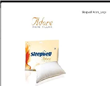 Sleepwell Adore Synthetic Single Pillow (White, Large).