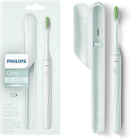 PHILIPS One By Sonicare Battery Toothbrush, Mint, Hy1100/03, 1 Count