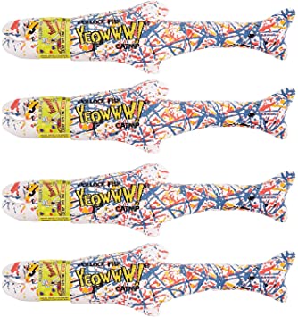 Yeowww! Catnip Pollock Fish 4 Pack | Pure Leaf & Flowertop | Cat and Kitten Toy