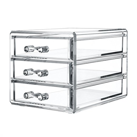 TWING Acrylic Jewelry Makeup Drawer Cosmetic Storage Clear Box 2mm Thickness Cosmetic Acrylic Crystal and Unbroken storage organizer