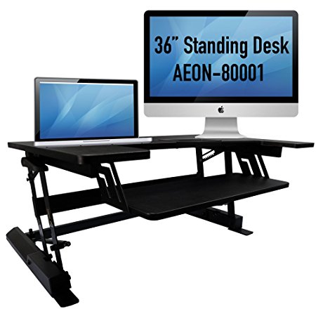 Standing desk for home or office, 36" wide, sit to stand workstation Aeon 80001
