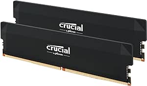 Crucial Pro RAM DDR5 32GB Kit (2x16GB) 6000MHz CL36, Memoria Overclocking Gaming, Intel XMP 3.0 / AMD EXPO, Memoria PC RAM DDR5 32GB, Nero - CP2K16G60C36U5B