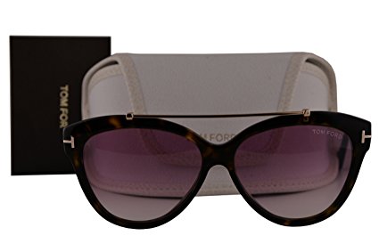 Tom Ford FT0518 Livia Sunglasses Dark Havana Gold w/Violet Gradient Lens 52Z TF518