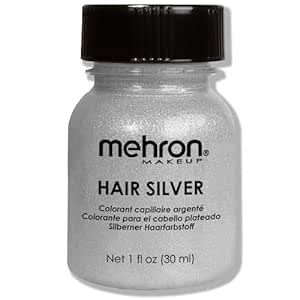 Mehron Makeup Hair Silver with Brush (1 ounce)