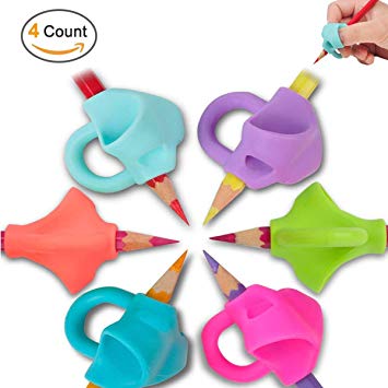 Pencil Grips,New Design Ergonomic Writing Aid Grip Trainer Posture Correction Finger Grip for Kids Children Preschoolers Kindergarten Toddler Adults Special Needs for Lefties or Righties(4PCS)