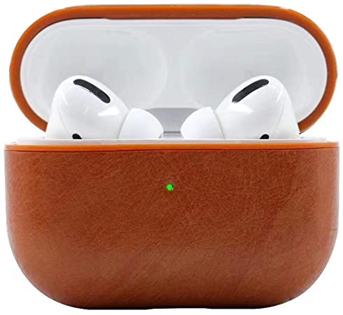 AirPods Pro Case Cover, Leather Case Cover for AirPods Pro PU Leather Portable Protective Shockproof Cover for Apple AirPods Pro.