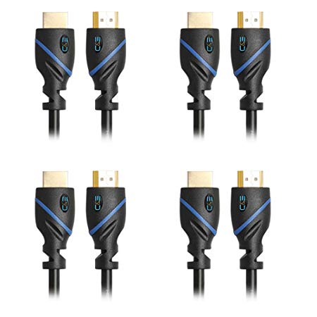 C&E 50 Feet, High Speed HDMI Cable with Ethernet, CL3 Certified Supports 3D and Audio Return Channel, 4 Pack, CNE68016