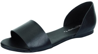 Breckelles Women's Brigit-01 D'orsay Colorblock Flat Sandal
