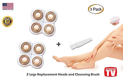 Legs Hair Removal Replacement Heads for Women's Painless Trimmer Shaver for Smooth Finishing and Perfect Touch, As Seen On TV, Count 2