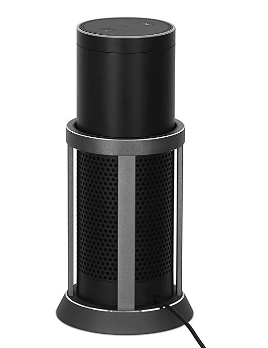Ziku Aluminum Amazon Alexa Echo Speaker Stand Dock.Enhanced Strength and Stability to Protect Echo Alexa Boom Speaker(Space Gray)