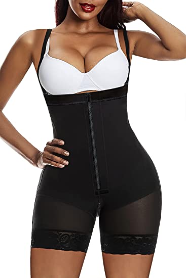 YIANNA Fajas Colombianas Shapewear for Women Tummy Control Post Surgery Compression Garment with Zipper Crotch
