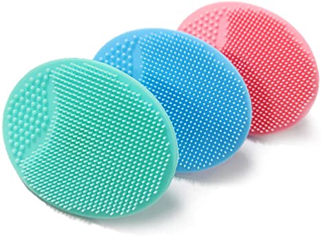 Baby Bath Brush, Baby Cradle Cap Brush, Silicone Massage Brush, Silicone Scrubbers Exfoliator Brush | The SkinSoother Baby Essential for Dry Skin, Cradle Cap and Eczema (Small-4PCS)