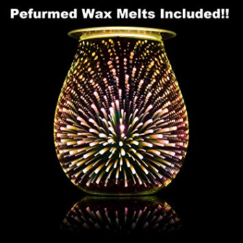 STUNNING Electric Wax Melt Burner Light 3D -Includes Designer Scented Wax Melts! UK Stunning Room Lamp and Air Freshner, Amazing Aromas Around the Home Oil Burner,Oil Diffusers Compatible