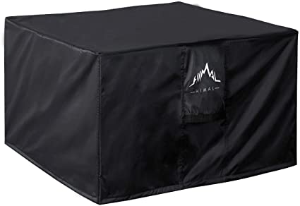Himal Outdoors Fire Pit Cover - Heavy Duty Waterproof 600D Polyster with Thick PVC Coating, Square Fire Pit Cover, Waterproof, 36 Inch, Black