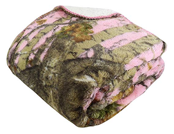 Regal Comfort The Woods Pink Camouflage Premium Luxury Throw Blanket Camo Bedding Set for Hunters Cabin or Rustic Lodge Teens Boys and Girls