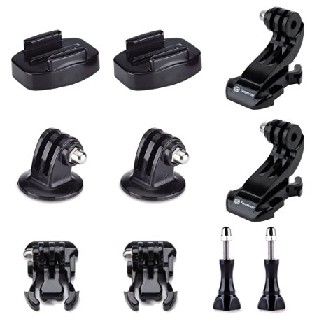 Smatree 10 in 1 Accessories Kit for Gopro 4, 3 ,3, 2,1 include Quick Release Buckle Mount J-hook Tripod Mount Thumb Screws