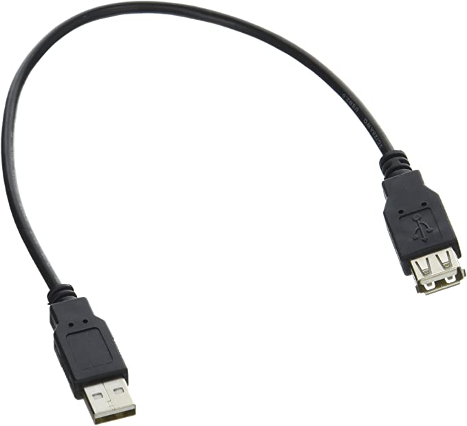 QVS Portsaver USB Extension Cable, 1', Black (CC2210C-01)
