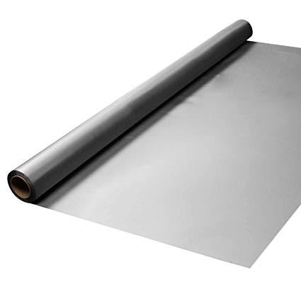 Party Essentials Heavy Duty Plastic Banquet Table Roll Available in 27 Colors, 40" x 150', Metallic Silver