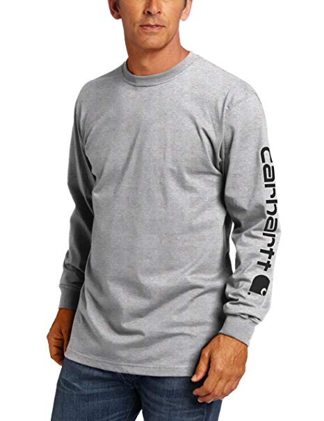 Carhartt Men's Big & Tall Signature-Sleeve Logo Long-Sleeve T-Shirt K231