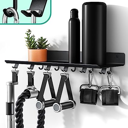 Crostice Shelf Compatible with Tonal Accessories, Floating Shelf for Home Gym Storage, Gym Rack Wall Mount Organizer, Workout Mental Shelf, T Lock Adapters, Holder for Yoga Mat/Foam Roller/Band