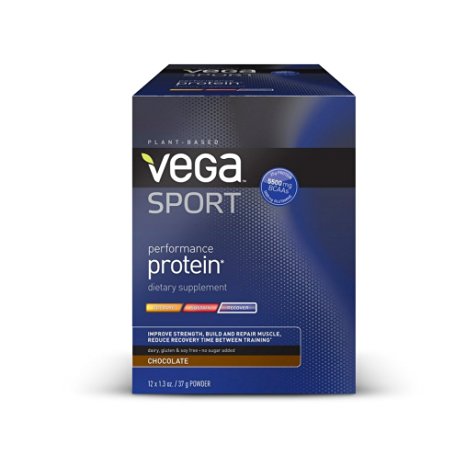 Vega Sport Performance Protein, Chocolate, 12 Count