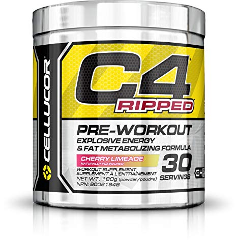 Cellucor C4 Ripped Pre Workout Powder, Thermogenic Fat Burner, Energy & Weight Loss Supplement For Men & Women, Cherry Limeade, 30 Servings