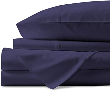 Mayfair Linen 100% Egyptian Cotton Sheets, Plum Queen Sheets Set, 800 Thread Count Long Staple Cotton, Sateen Weave for Soft and Silky Feel, Fits Mattress Upto 18'' DEEP Pocket