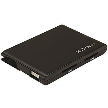 StarTech.com Dual-Slot SD Card Reader/Writer - USB 3.0 - SD 4.0, UHS II - Portable SD/SDHC/SDXC Card Reader/Writer with UHS-II