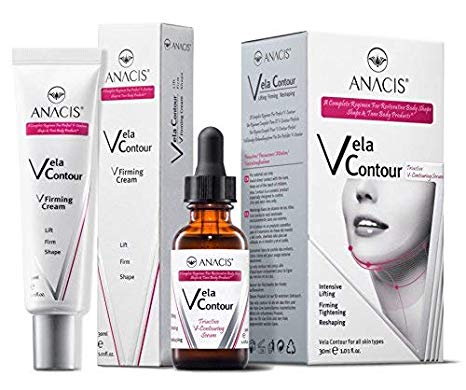 Neck Firming and Tightening, Lifting V line Serum, Chin contouring, Reduce Appearance of Double Chin, Loose and Sagging Skin. Vela Contour 30 Ml (Serum Cream)