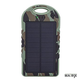 MATRIX 10,800mAh Solar Portable Power Bank with Dual-USB and Flashlight (Camo)