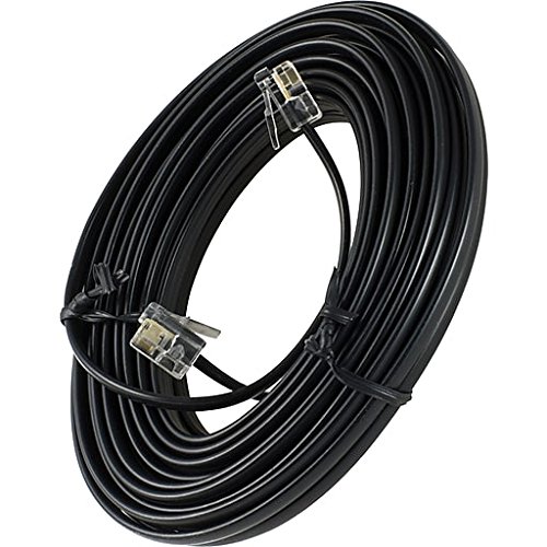 25 Feet Black Phone telephone extension cord cable Wire with standard RJ-11 plugs