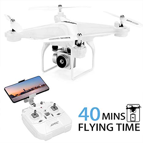 JJRC H68 RC Quadcopter Drone with Camera, 40Mins Flight Time WiFi FPV Live Video Drone, 720P HD Anti-Shake Table 45° Adjustable Angle Camera with Headless Mode for Adults Beginners (White)