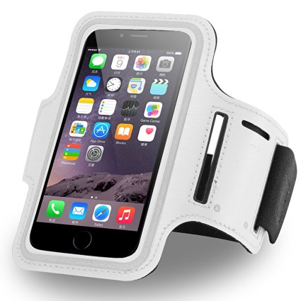 Sweat proof Sport Armband ( Velcro Closure). Running Gym Workout ,outdoor sport,Case/Cover for iphone/samsung All kinds of mobile phone as long as the volume of less than 4.7 inch model. .--White