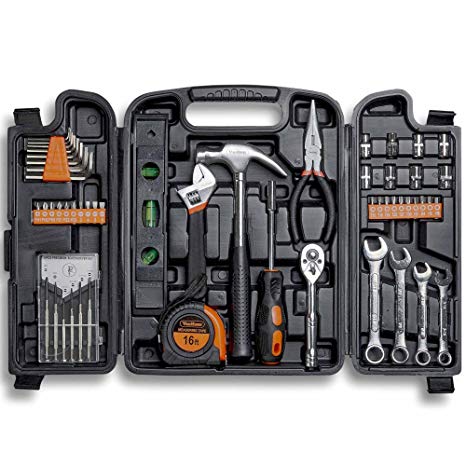 VonHaus 53 Piece Tool Set - General Household Hand Tool Kit with Ratchet Wrench, Precision Screwdriver Set, Socket Set in a Storage Case Tool Box