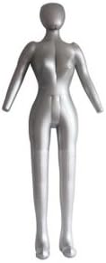 Inflatable Female Mannequin, Full-Size with Head & arms Silver