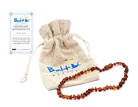 Baltic Wonder Baltic Necklaces (Baroque Cognac) Certified as 100% Authentic Baltic Amber.