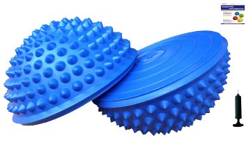 Set of 2 Balance Pods with 1 Pump, Domed Hedgehog Style, Blue