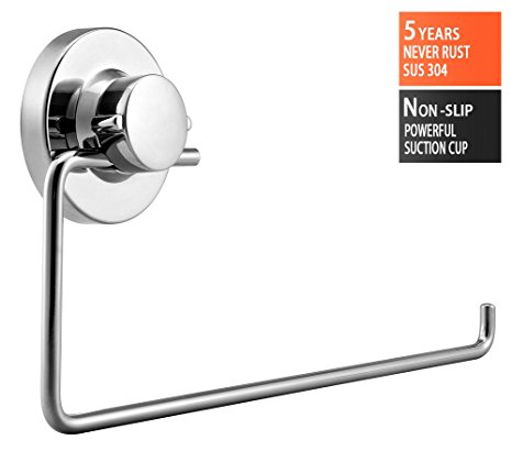 BRIOFOX Kitchen Paper Towel Holder Stainless Steel Suction Cup Paper Towel Dispenser Chrome