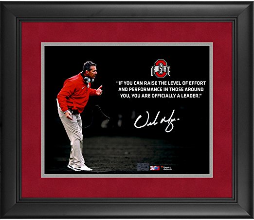 Urban Meyer Ohio State Buckeyes Framed Autographed 11" x 14" Quote Spotlight Photograph - Fanatics Authentic Certified