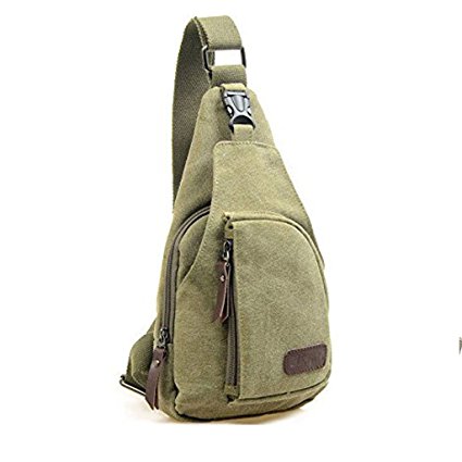 Vivoice Sling Bag Chest Bag Pack - Outdoor Sports Casual Canvas Unbalance Backpack with Adjustable Shoulder Straps for Men Women