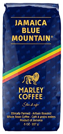 Marley Coffee Talkin' Blues, Jamaica Blue Mountain Naturally Grown Whole Bean Coffee, 8oz.