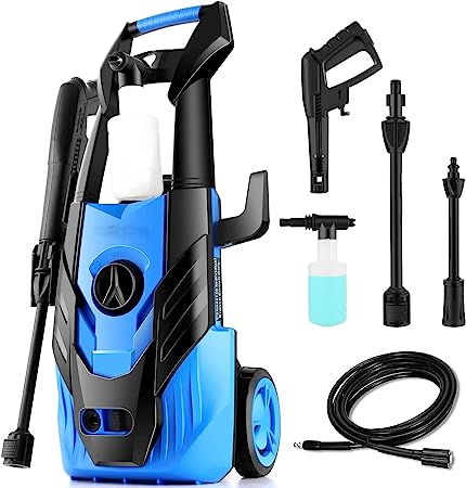 Power Washer, TE3500 2GPM Pressure Washer Electric High Pressure Washer Professional Car Washer Cleaner Machine with Hose & Adjustable Spray Nozzle for Patio Garden Yard Vehicle