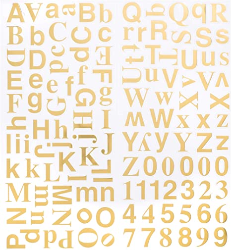 Darice Gold, Small Mixed Helvetica Letter Stickers, 128 pc