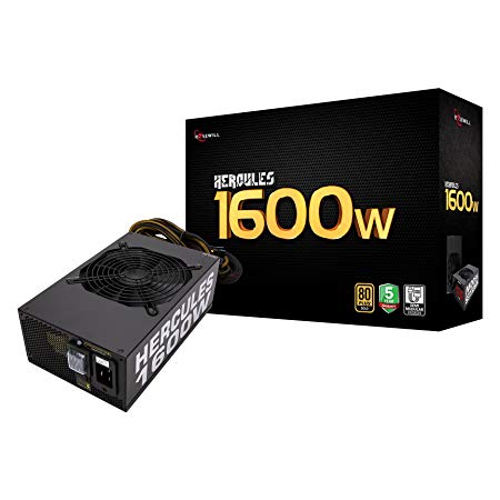 ROSEWILL Gaming 80 Plus Gold 1600W Power Supply / PSU, HERCULES Full Modular 1600 Watt 80 PLUS Gold Certified PSU with Silent 135mm Fan and Auto Fan Speed Control, Semi Modular Design with Extra-long Cables, 5 Year Warranty, SLI & CrossFire Ready