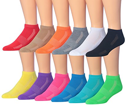 James Fiallo Men's 12-Pairs Low Cut Athletic Sport Peformance Socks