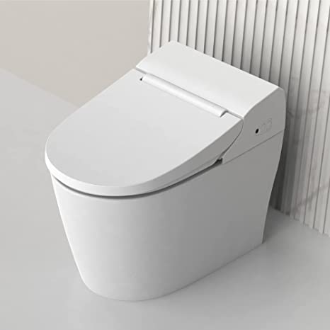 VOVO STYLEMENT TCB-8100W Smart Toilet, Bidet Toilet, One Piece Toilet with Auto Dual Flush, LED Nightlight, Heated Seat, Warm Water and Dry, Made in Korea