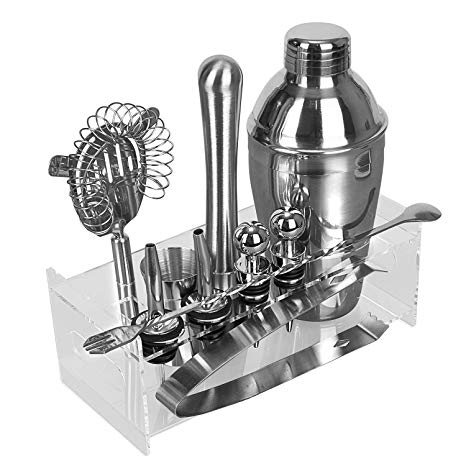 K Kwokker Premium Stainless Steel Cocktail Shaker Set,Perfect Home Bartending Kit,Wine and Cocktail Mixing Bar Set