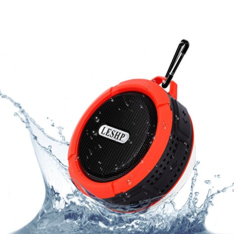Waterproof Bluetooth Speaker LESHP Pocket Mini Speaker C6 Waterproof Portable Wireless Bluetooth Speaker with Microphone for Travel, Hiking, Riding, Running, Outdoor  and Indoor activities
